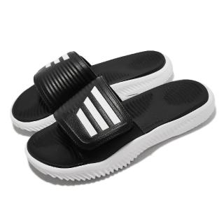 【adidas 愛迪達】拖鞋 Alphabounce Slide 2.0 黑 白 男鞋 女鞋 緩震 魔鬼氈 一片拖 愛迪達(GY9415)