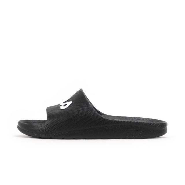【FILA】Sleek Slide    男女 涼拖鞋 基本款 LOGO 夏季 海灘 情侶穿搭 黑白(4-S355W-001)