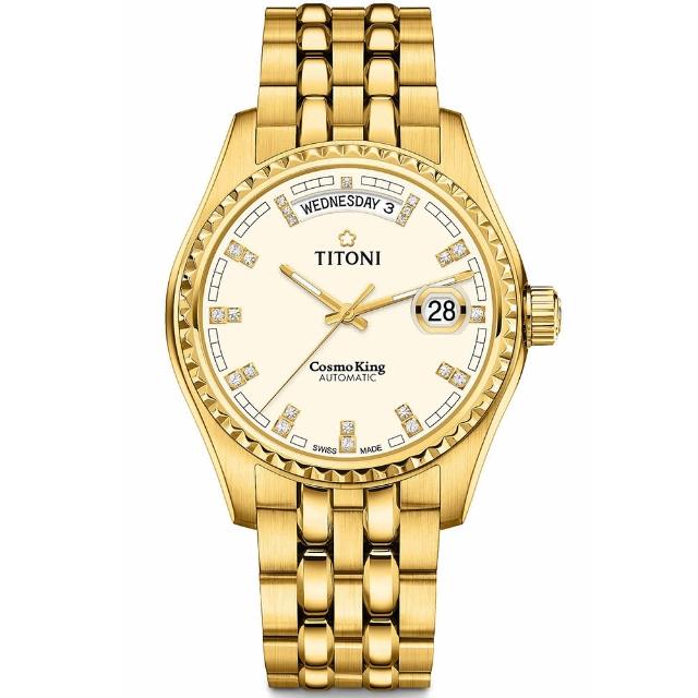 【TITONI 梅花錶】宇宙系列 皓石時標 日曆機械腕錶 / 40mm 母親節 禮物(797G-541)