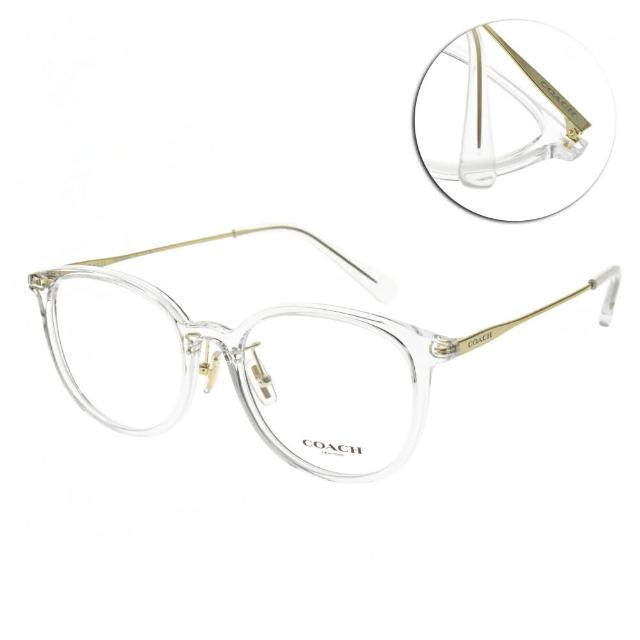 【COACH】光學眼鏡 貓眼圓框(透明 金#HC6160D 5111)