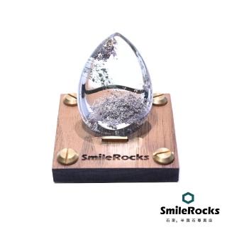 【SmileRocks 石麥】水滴型彩幽靈水晶 3.7x2.1x5.2cm(異象水晶 附SmilePad 6x6 底板)