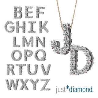 【Just Diamond】Love Words字母系列 18K金鑽石墜子-任選(不含鍊)