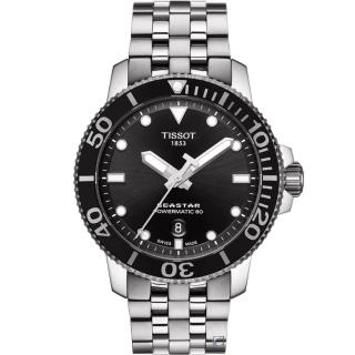 【TISSOT 天梭 官方授權】SEASTAR 1000 海星潛水機械錶 手錶 畢業禮物 慶端午 包粽(T1204071105100)