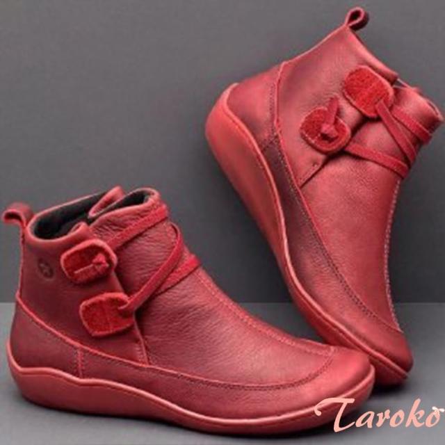 【Taroko】個性工裝皮革大尺碼中性短靴(5色可選)