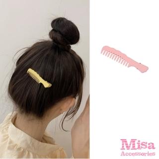 【MISA】梳子髮夾/韓國設計可愛糖果色系梳子造型髮夾 鴨嘴夾(6色任選)