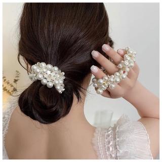 【HaNA 梨花】韓國花卉奢華時光．珍珠立體纏繞髮圈