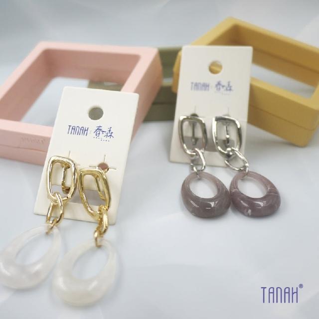 【TANAH】復古時尚橢圓形耳針耳環(DE002)