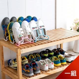 二合一兒童鞋架晾曬架 輕鬆取鞋節省空間(1組二入)