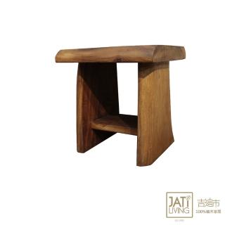 【吉迪市柚木家具】原木厚板造型單人椅凳 SN027AA(椅子 矮凳 板凳 木椅 簡約)