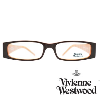 【Vivienne Westwood】光學鏡框時尚英倫龐克風-黑+橘177 04(黑+橘-VW177 04)