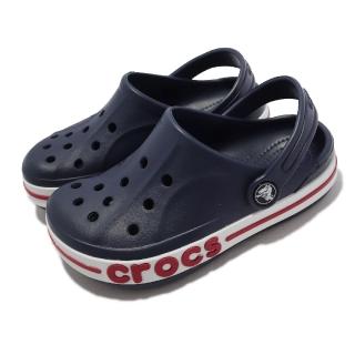 【Crocs】洞洞鞋 Bayaband Clog K 深藍 紅 小朋友 中童鞋 4-7歲 幼稚園 布希鞋(207019410)