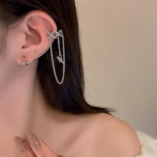 【bibi】星星耳掛女無耳洞耳夾單個超仙流蘇耳環氣質簡約設計感耳環