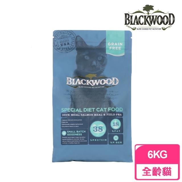 【BLACKWOOD 柏萊富】無穀全齡貓配方《鴨肉+鮭魚+豌豆》6KG(貓飼料 貓乾糧)