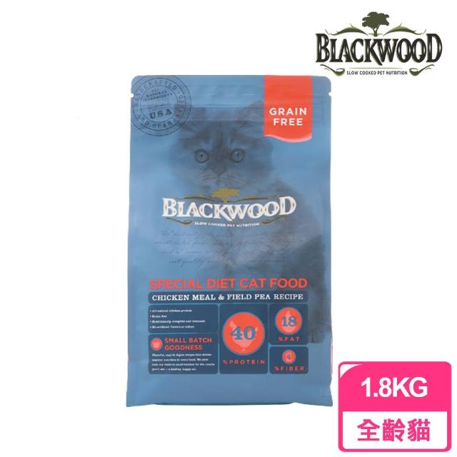【BLACKWOOD 柏萊富】無穀全齡貓配方《雞肉+豌豆》4磅/1.8kg(貓飼料 貓乾糧)