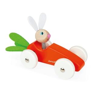 【法國Janod】經典設計木玩-紅蘿蔔賽車