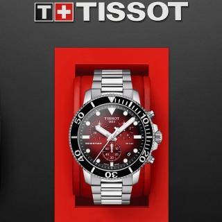 【TISSOT 天梭 官方授權】Seastar 海星300米潛水石英錶(T1204171142100)