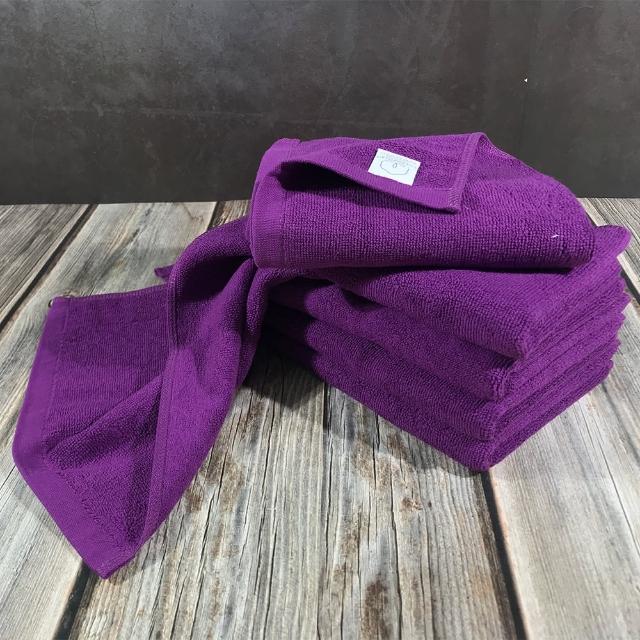 【LIFE 來福牌】清心素色毛巾 紫色6入組(五星級飯店專用款)