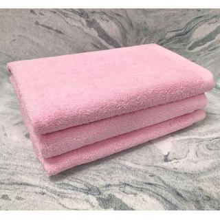 【LIFE 來福牌】貴族素色浴巾 粉色3入組(五星級飯店專用款)