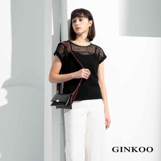 【GINKOO 俊克】圖騰簍空短袖上衣