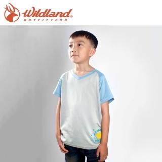 【Wildland 荒野】童 椰碳印花排汗衣 《灰》兒童短袖/排汗衣/71672-90(悠遊山水)