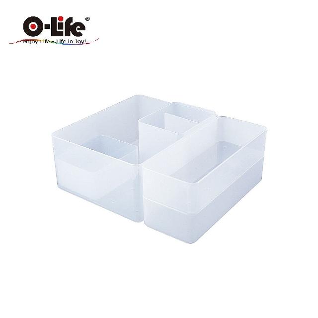 【O-Life】堆疊式整理收納盒-5入組-B-015(收納盒 辦公用品 收納櫃 抽屜櫃)