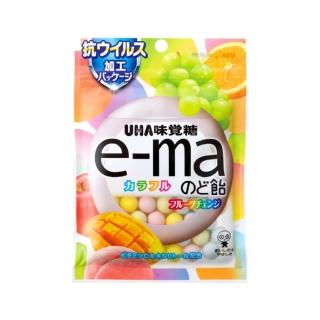 【UHA 味覺糖】日本 e-ma 彩虹水果味喉糖/綜合水果味喉糖 50g