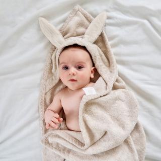 【Maylily】波蘭 竹纖兔兔連帽浴巾 多色可選(彌月禮 新生兒童)