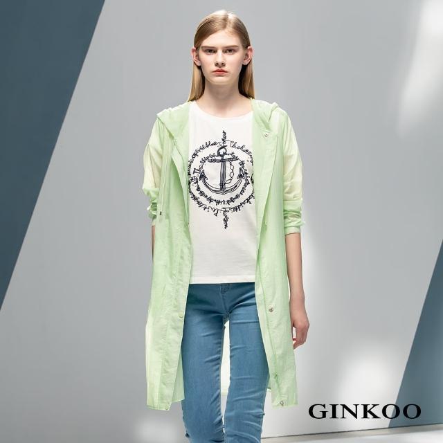 【GINKOO 俊克】船錨字母插畫短袖上衣