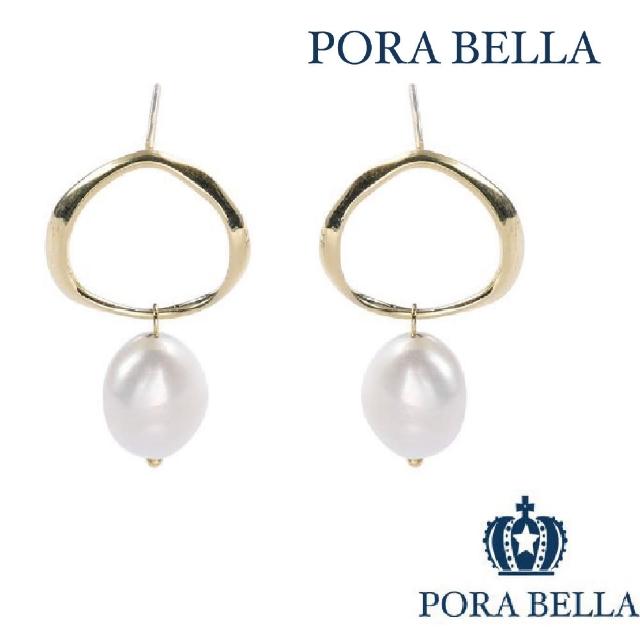 【Porabella】925純銀人工珍珠耳環 淡水人工珍珠輕奢氣質珍珠耳環 金色銀色穿洞式耳環 Pearl Earrings
