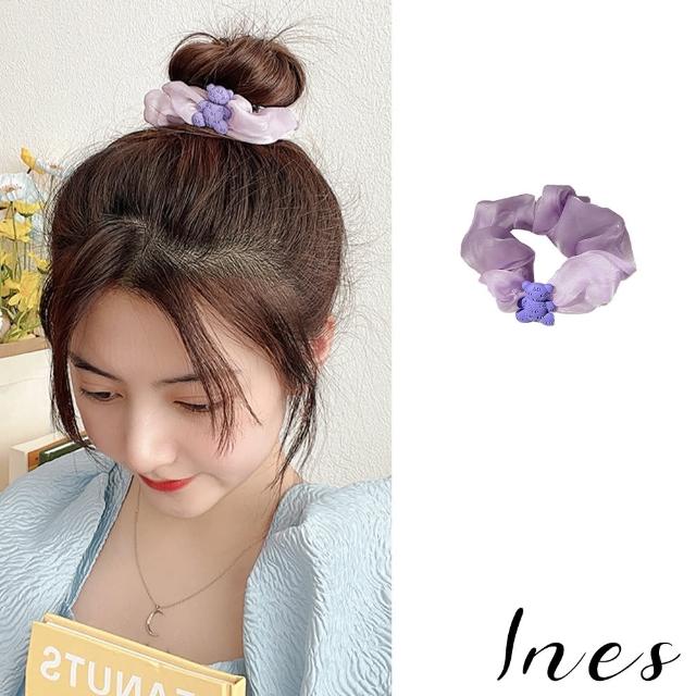 【INES】紫色髮圈 雪紡髮圈/韓國設計夢幻紫色雪紡大腸圈 髮圈(5款任選)