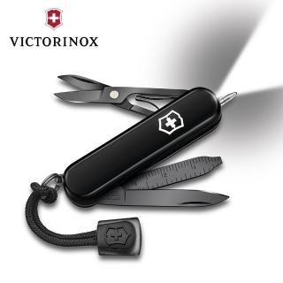 【VICTORINOX 瑞士維氏】用LED燈Signature Lite 58mm瑞士刀(黑X黑刀刃 06226.31P)