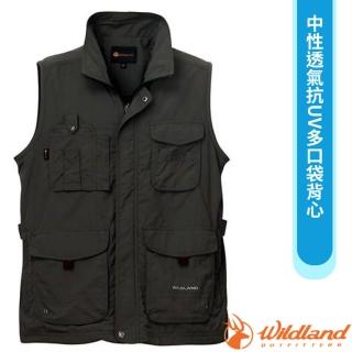 【Wildland 荒野】中性透氣抗UV多口袋背心.休閒運動機能上衣(W1705-96 深鐵灰)