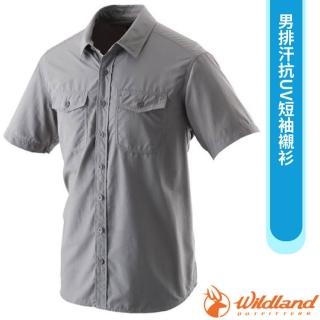 【Wildland 荒野】男 排汗抗UV短袖襯衫.休閒運動機能上衣(W1210-92 中灰色)