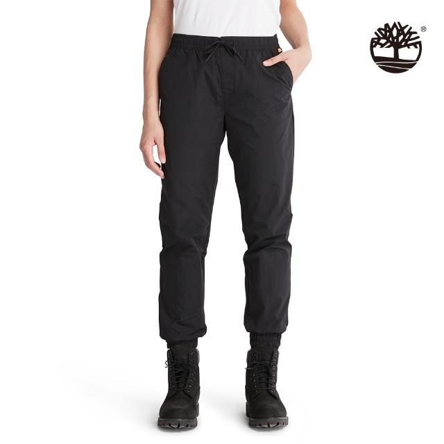 【Timberland】女款黑色工裝運動束口長褲(A5ZD9001)