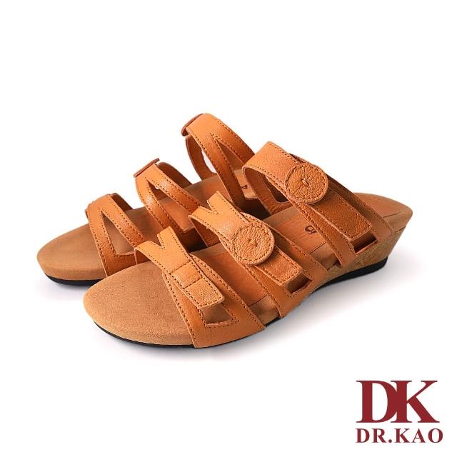 【DK 高博士】素色鏤空寬帶羅馬涼鞋 75-2297-55 棕色