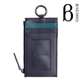 【BAGMIO】三卡雙色鑰匙零錢包(藍綠)