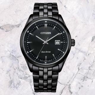 【CITIZEN 星辰】GENTS 光動能時尚黑紳士腕錶-鋼帶41mm(BM7565-80E 藍寶石玻璃鏡面)