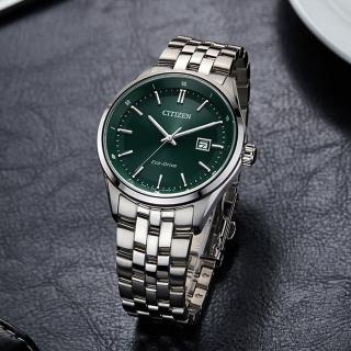 【CITIZEN 星辰】推薦款 紳士光動能腕錶-綠面(BM7569-89X)