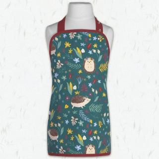 【DANICA】Jubilee兒童圍裙 刺蝟小花園(親子圍裙 畫畫衣 烘焙圍裙)