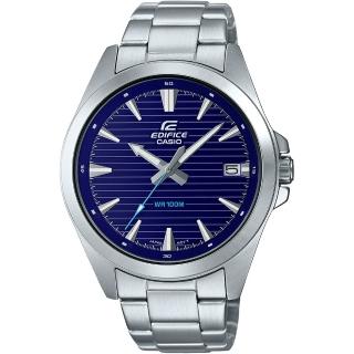 【CASIO 卡西歐】EDIFICE 簡約運動風大三針手錶-藍 畢業禮物(EFV-140D-2A)