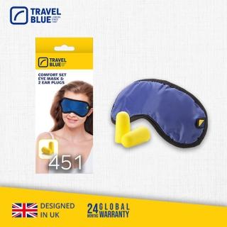 【Travel Blue 藍旅】眼罩加耳塞 舒眠套組 旅行配件 TB451(眼罩 耳塞)