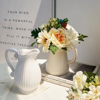 【JEN】北歐復古陶瓷壺型乾花花瓶花器桌面擺飾居家裝飾(2款可選)