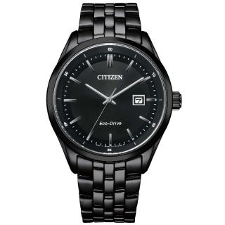 【CITIZEN 星辰】黑鋼質感藍寶石鏡面光動能腕錶(BM7565-80E)