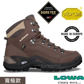【LOWA】男 歐洲製造 RENEGADE GTX 中筒防水透氣多功能健行鞋/寬楦.登山鞋(LW310968-0442 咖啡棕)