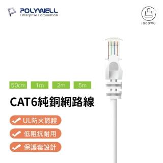 【POLYWELL】CAT6☆0.5M/1M/2M/5M 1000Mbps 網路線(網路交換器/無線路由器)