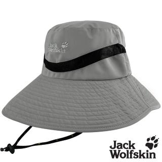【Jack wolfskin 飛狼】拼接透氣網布抗UV圓盤帽 遮陽帽(鐵灰)