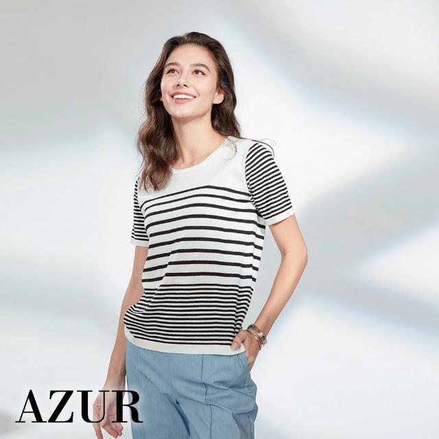 【AZUR】基本百搭細條紋針織衫-2色