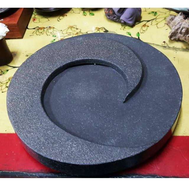 【原藝坊】太極茶盤-整塊烏金石(直徑約30cm)