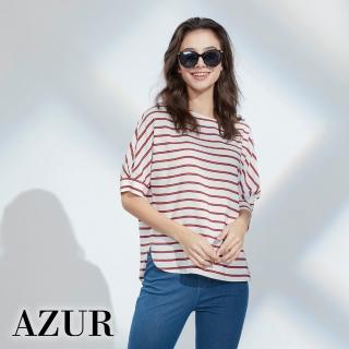 【AZUR】美式橫紋休閒上衣