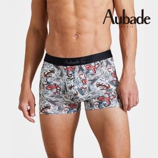 【Aubade】聯名款長版頂級莫代爾棉 彈性四角男褲 平口褲(章魚-2218)